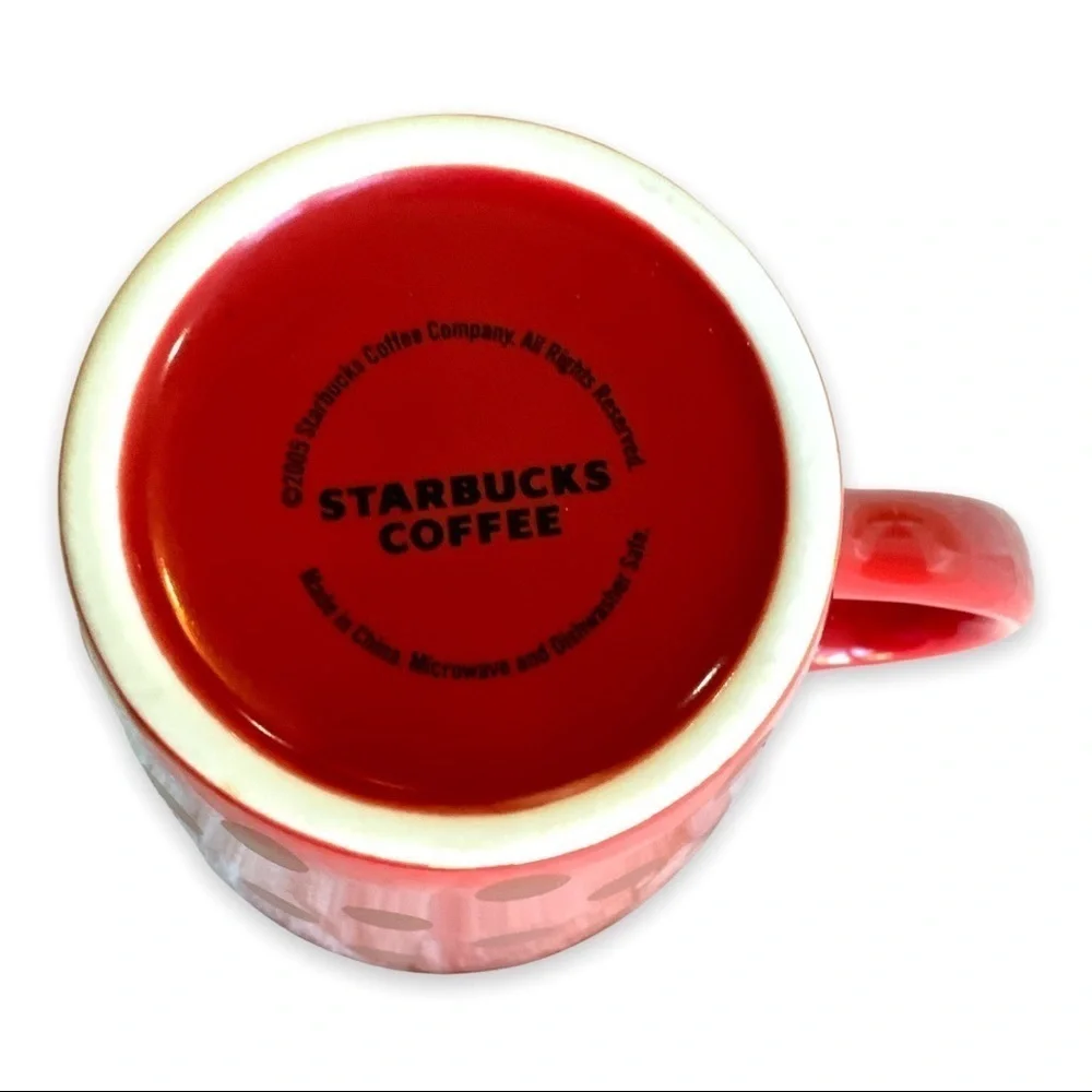 Starbucks 2005 Holiday Red Gold Dot Mug 14oz - Picture 3 of 5